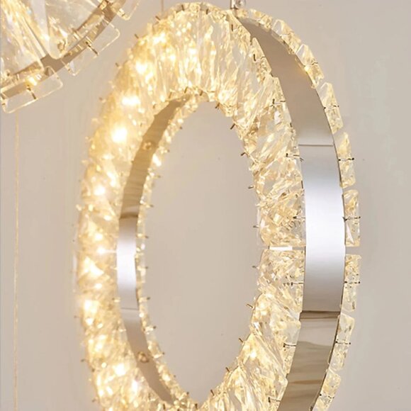 Modern Hanging Crystal Ring Light - Picture 4 of 5